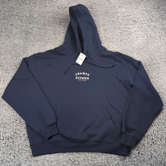 Champs Elysees Hoodie Adult Medium Blue Destination Sweater Tour Paris France - Picture 1 of 7
